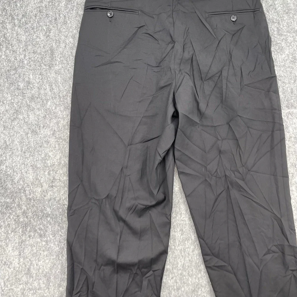 Kirkland Signature Pants Mens 34x30 Black Made In Italy Pleated Dress Trousers